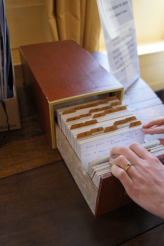 Card index of library books at Dr Johnson's House